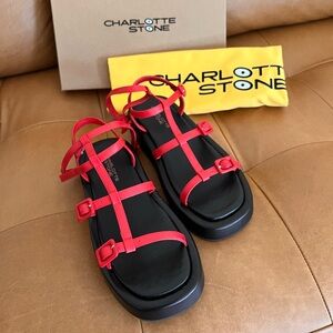 Charlotte Stone Pika Gladiator Sandal in Begonia